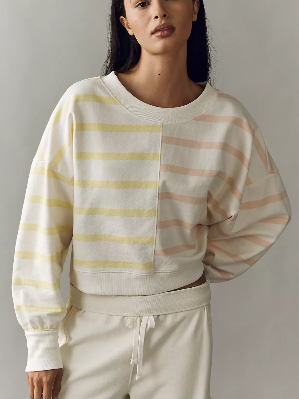 Anthropologie Daily Practice Cotton Stripe Long Sleeve Top